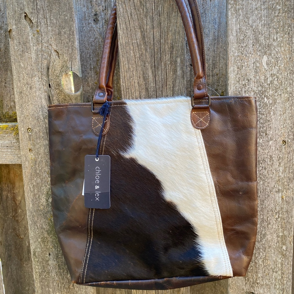 Chloe & Lex Genuine Cowhide Tote Bag